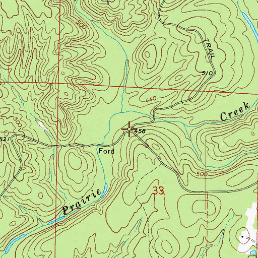 Topographic Map of Stephenson (historical), AR