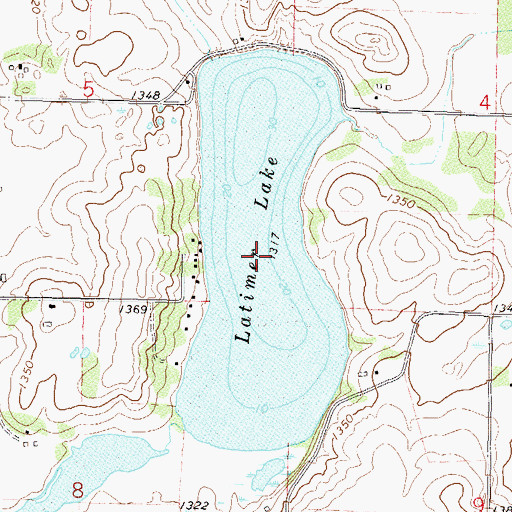 Topographic Map of Latimer Lake, MN