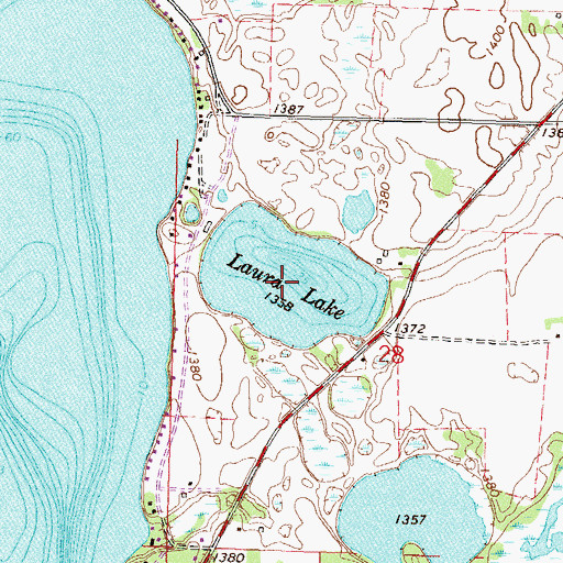 Topographic Map of Laura Lake, MN