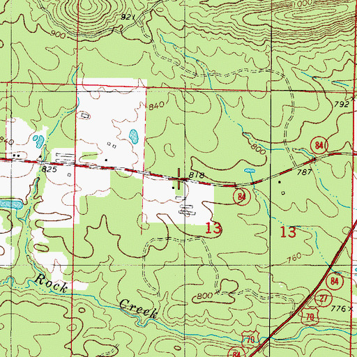 Topographic Map of Zebulon (historical), AR