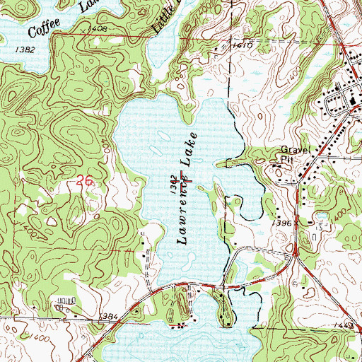 Topographic Map of Lawrence Lake, MN