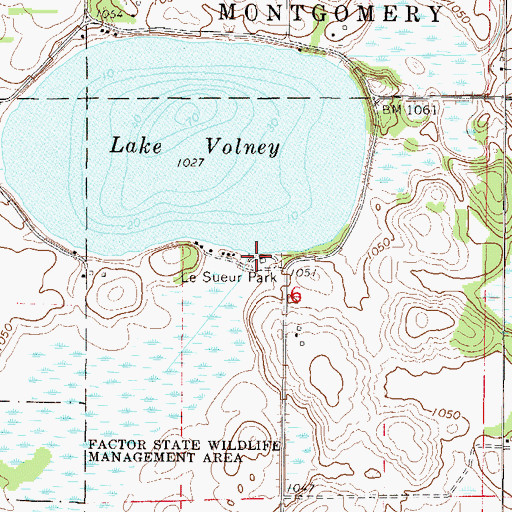 Topographic Map of Le Sueur Park, MN