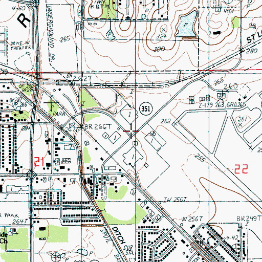 Topographic Map of Airport Industrial Park, AR