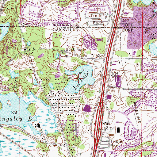 Topographic Map of Lee Lake, MN