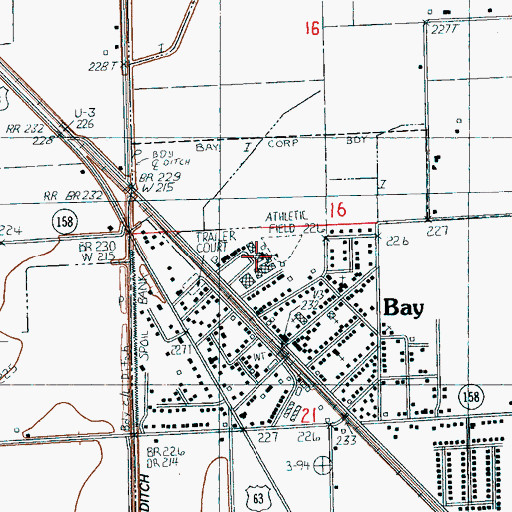 Topographic Map of Bay Elementary School, AR