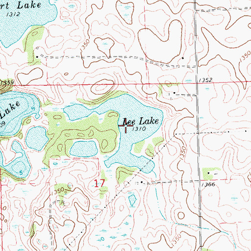 Topographic Map of Lee Lake, MN