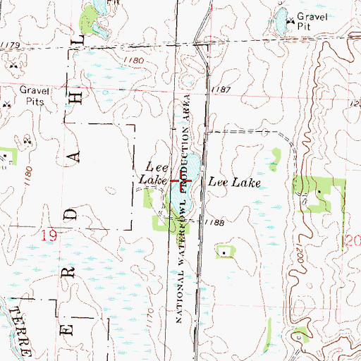 Topographic Map of Lee Lake, MN