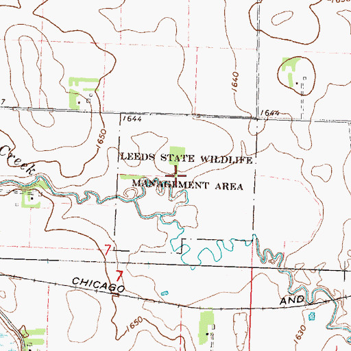 Topographic Map of Leeds State Wildlife Management Area, MN