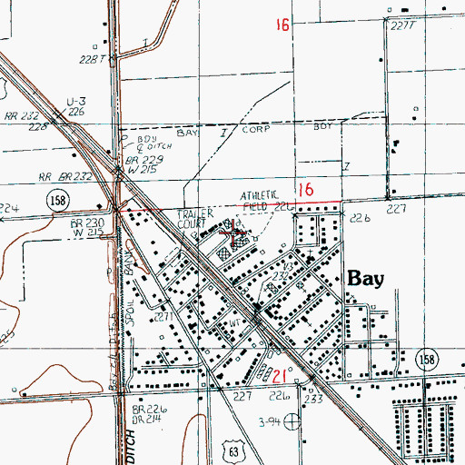 Topographic Map of Bay-Brown High School, AR
