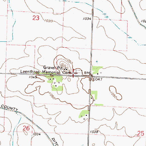 Topographic Map of Leenthrop Memorial Cemetery, MN