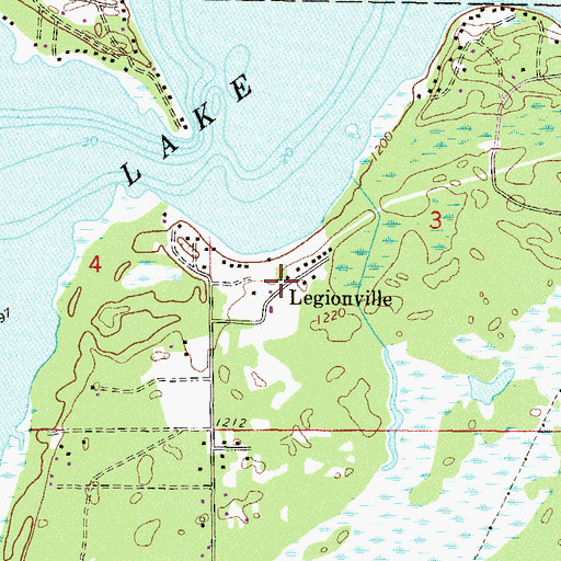 Topographic Map of Legionville, MN