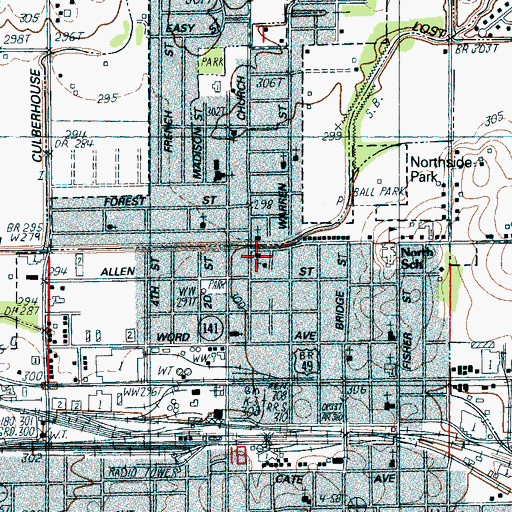 Topographic Map of Bethany Missionary Baptist Church, AR