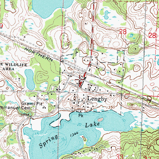 Topographic Map of Lengby, MN