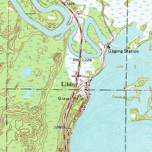 Topographic Map of Libby, MN