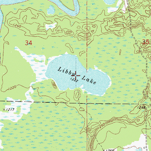 Topographic Map of Libby Lake, MN