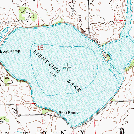 Topographic Map of Lightning Lake, MN