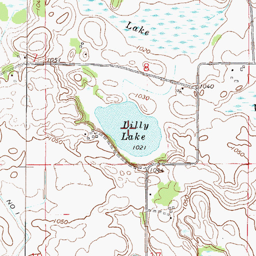 Topographic Map of Lilly Lake, MN