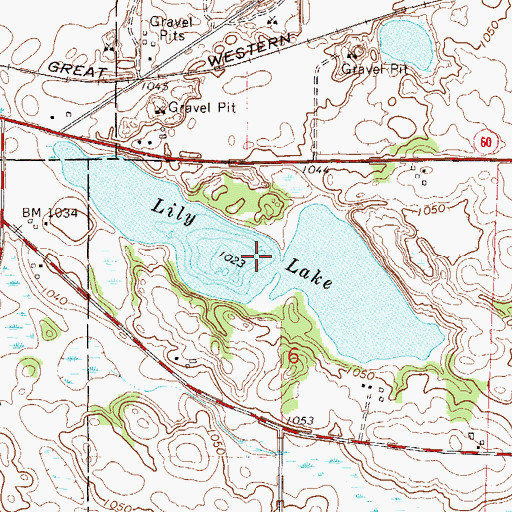 Topographic Map of Lily Lake, MN
