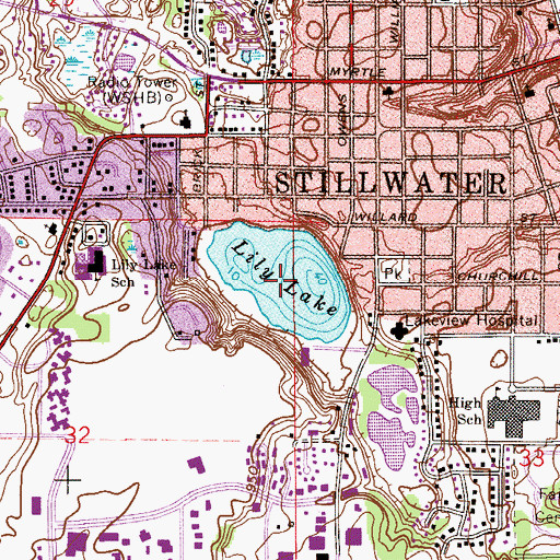 Topographic Map of Lily Lake, MN