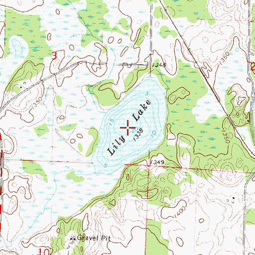 Topographic Map of Lily Lake, MN