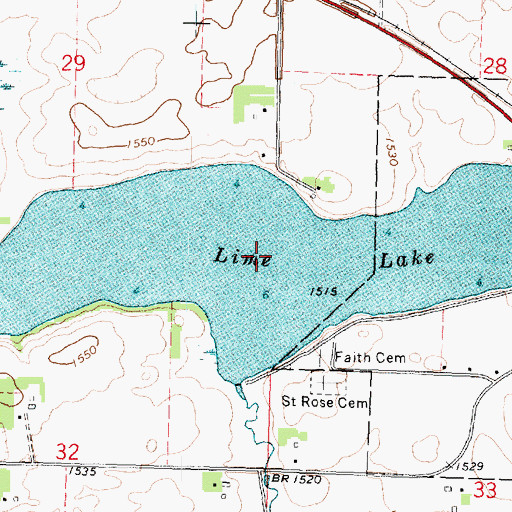 Topographic Map of Lime Lake, MN