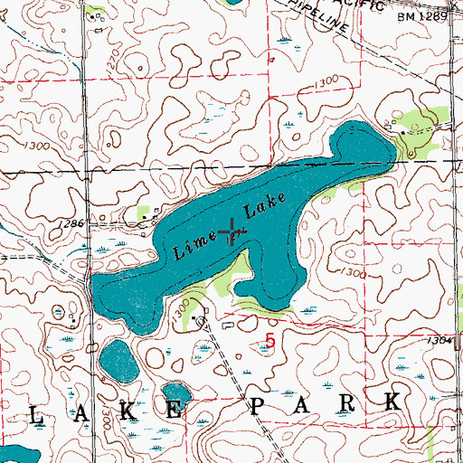 Topographic Map of Lime Lake, MN