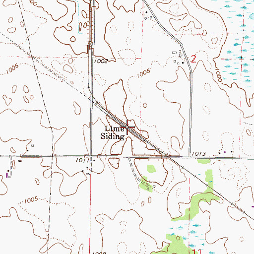 Topographic Map of Lime Siding, MN