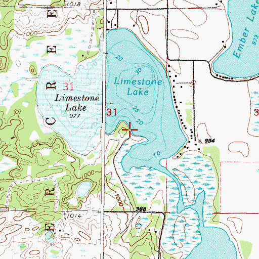 Topographic Map of Limestone Lake, MN