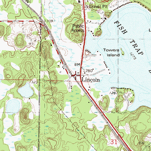 Topographic Map of Lincoln, MN