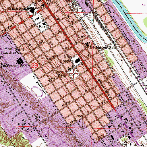 Topographic Map of Lincoln Park, MN