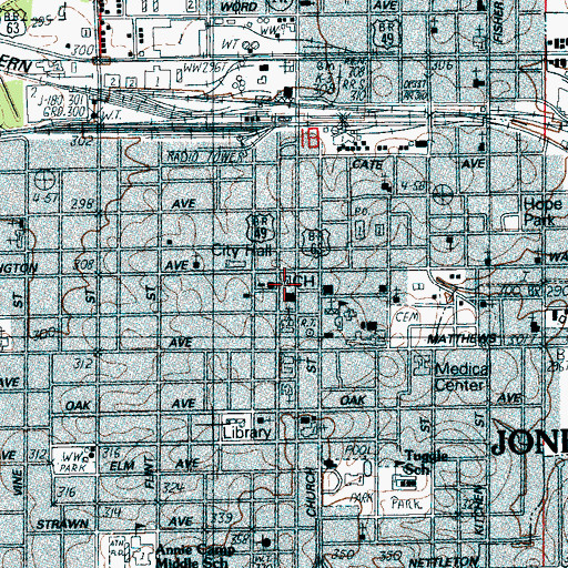 Topographic Map of Craighead County Courthouse, AR