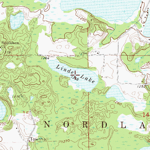 Topographic Map of Linde Lake, MN