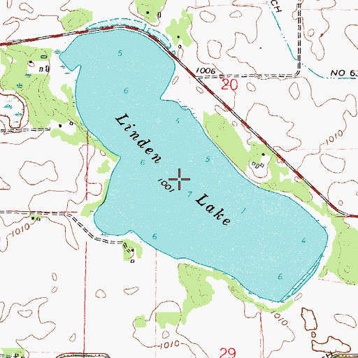 Topographic Map of Linden Lake, MN