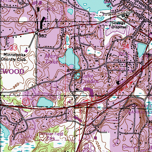 Topographic Map of Lake Linden, MN