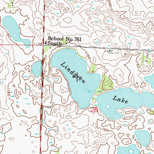 Topographic Map of Lindgren Lake, MN