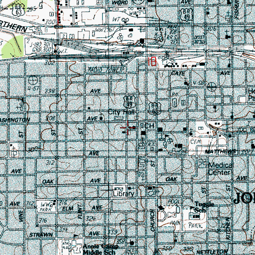 Topographic Map of Craighead County Jail, AR
