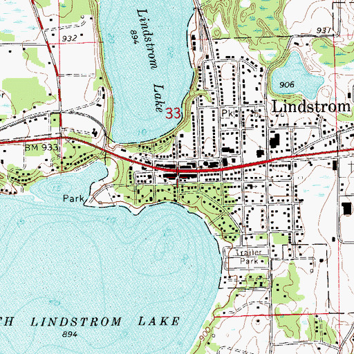 Topographic Map of Lindstrom, MN