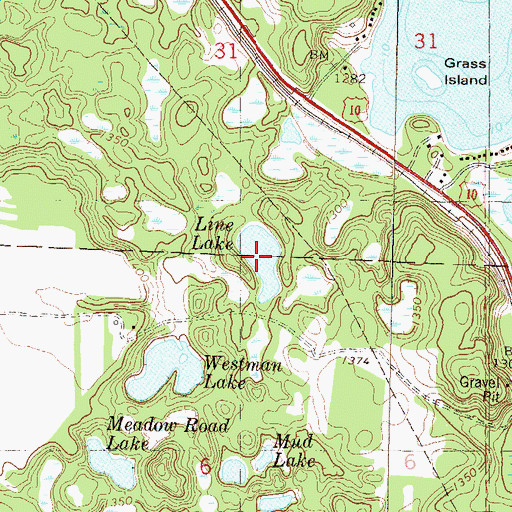 Topographic Map of Line Lake, MN