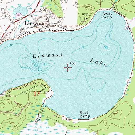 Topographic Map of Linwood Lake, MN