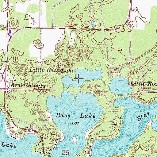 Topographic Map of Little Bass Lake, MN