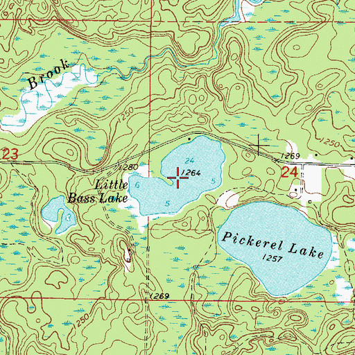 Topographic Map of Little Bass Lake, MN