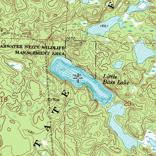 Topographic Map of Little Bass Lake, MN