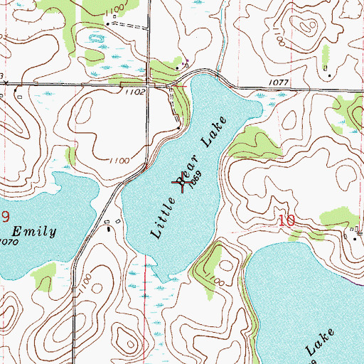 Topographic Map of Little Bear Lake, MN