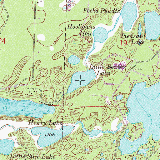Topographic Map of Little Beaver Lake, MN
