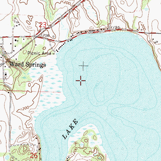 Topographic Map of Little Birch Lake, MN