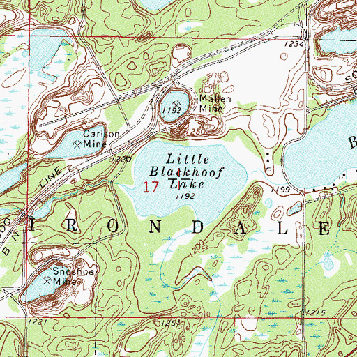 Topographic Map of Little Blackhoof Lake, MN