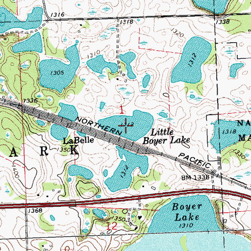 Topographic Map of Little Boyer Lake, MN