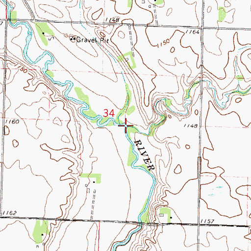 Topographic Map of Little Chippewa River, MN