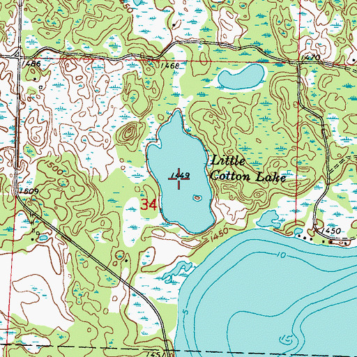 Topographic Map of Little Cotton Lake, MN