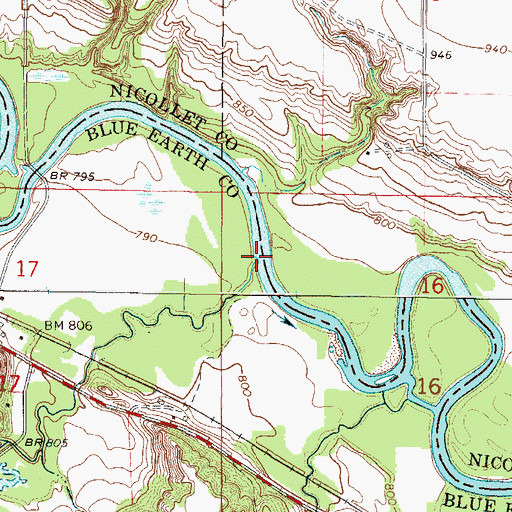 Topographic Map of Little Cottonwood River, MN
